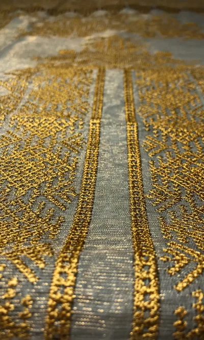 Khaddi Silk with embroidery, Unstiched Suit (Light Brown)