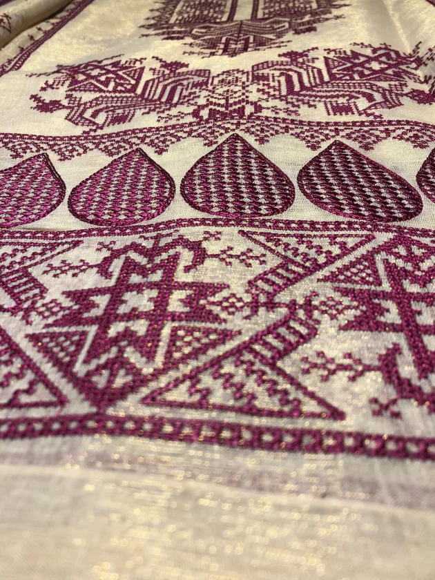 Khaddi Silk with embroidery, Unstiched Suit (Purple) - Image 7