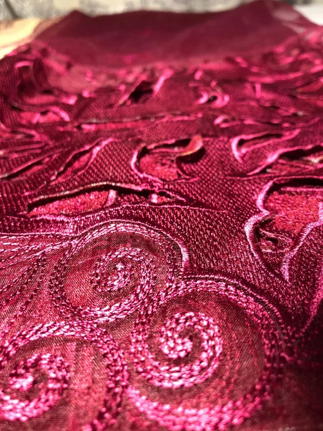 Khaddi Silk with embroidery, Unstiched Suit (Purple) - Image 5