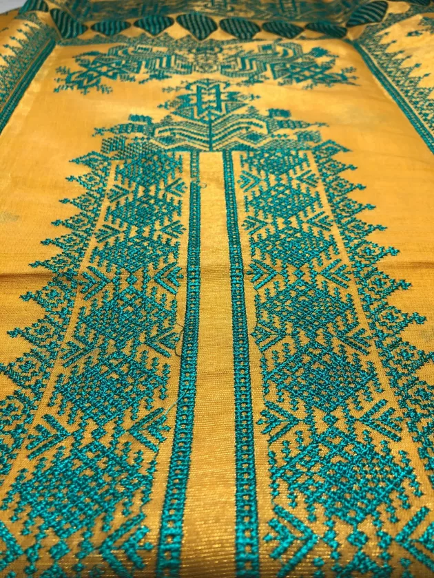 Khaddi Silk with embroidery, Unstiched Suit (Light Green) - Image 7