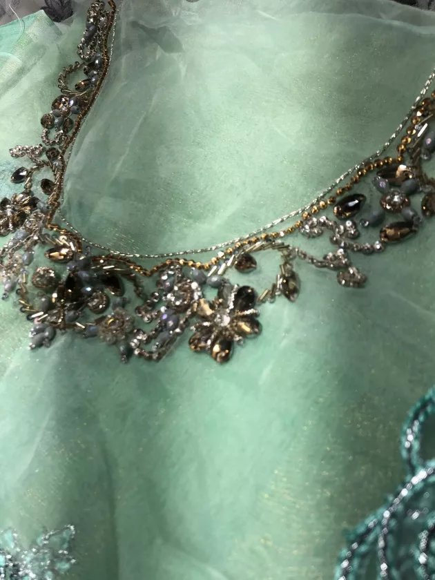 Masori, Unstiched, Embroidered, Suit with Net Dupatta (Green) - Image 6