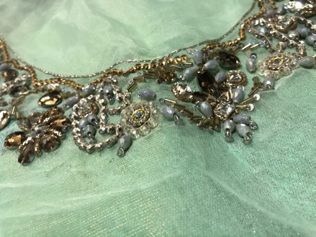 Masori, Unstiched, Embroidered, Suit with Net Dupatta (Green) - Image 7