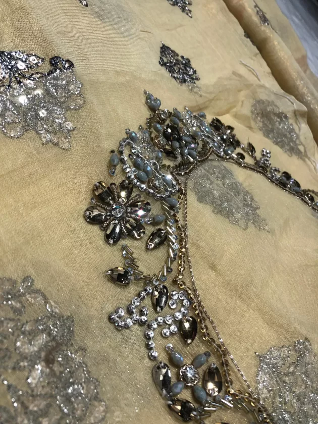 Masori, Unstiched, Embroidered, Suit with Net Dupatta (Green) - Image 11