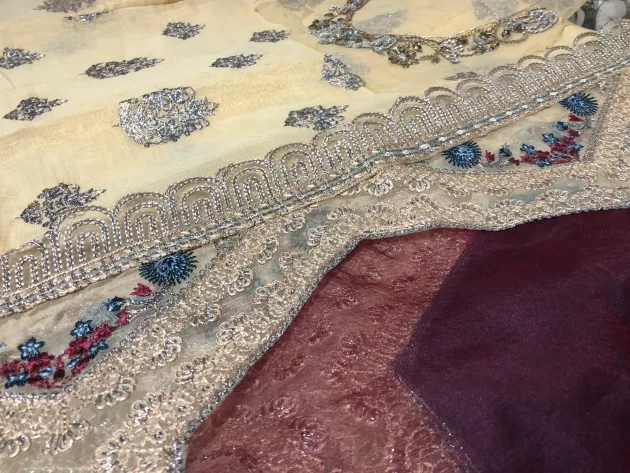Masori, Unstiched, Embroidered, Suit with Net Dupatta (Green) - Image 12