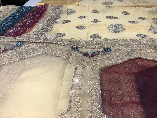 Masori, Unstiched, Embroidered, Suit with Net Dupatta (Green) - Image 13