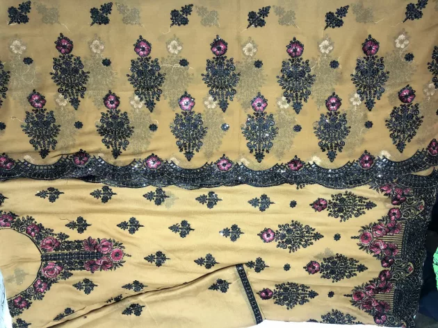 black thread suit, complete with a stunning dupatta (Grey) - Image 6