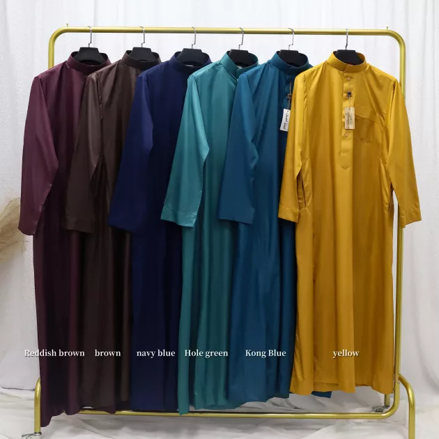 Al Aseel High Quality Robe Arabia Jubbah Saudi (Light Grey) - Image 3