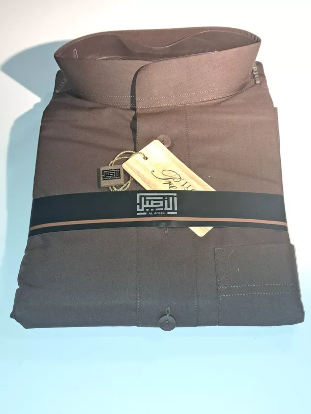 Al Aseel High Quality Robe Arabia Jubbah Saudi (Light Brown) - Image 4