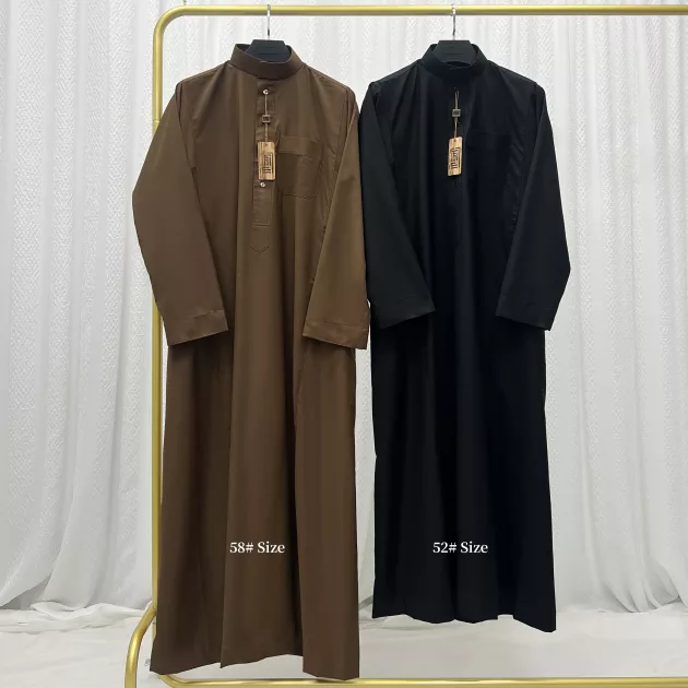 Al Aseel High Quality Robe Arabia Jubbah Saudi (Light Brown) - Image 6