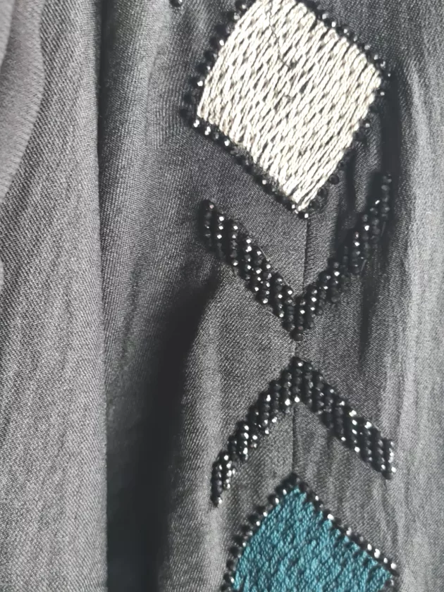 High Quality Dubai Abaya with Embroidery-Black - Image 10