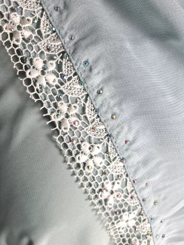 High Quality Elegant Dubai Abaya with Embroidery-Green - Image 8